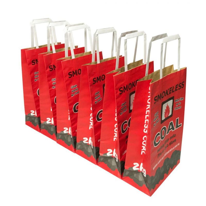 Wood Charcoal Kraft Paper Bag BBQ Charcoal Packaging Paper Bag