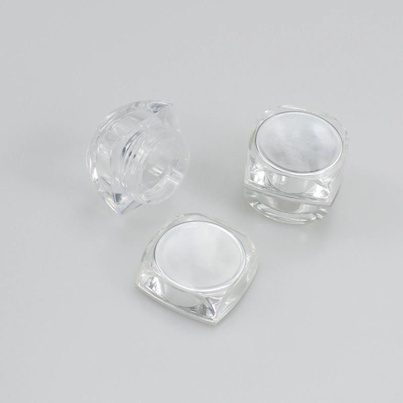 Acrylic cosmetic 3G 5g Cream Jar Sample Transparent Bottle with Sliver Lid