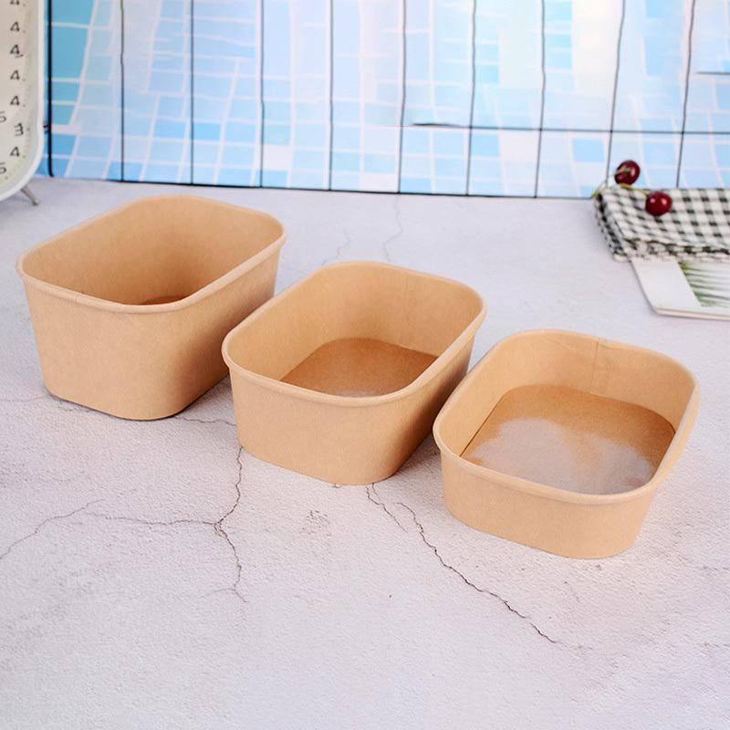 Wholesale Square and Rectangle Paper Bowl Container with PP Pet Lids