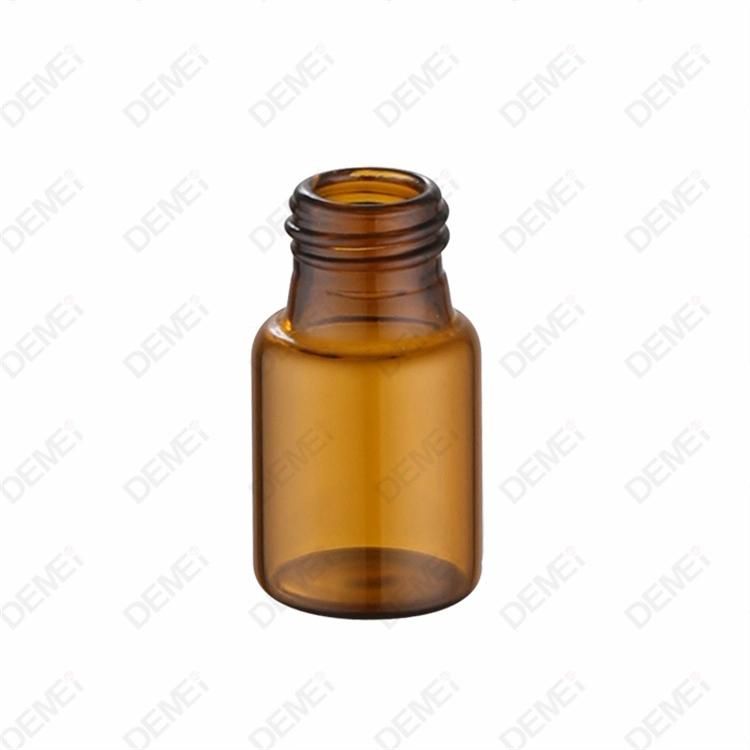 10ml-40ml Wholesale Cosmetic Packaging Stright Round Clear and Amber Serum Essential Oil Tube Glass Bottle with Gold Aluminum Press Button Dropper Cap