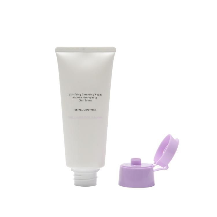 Empty White Frosted PE 100ml Plastic Soft Tube Hand Cream Facial Cleanser Tube with Filp Top Cap Cosmetic Packaging