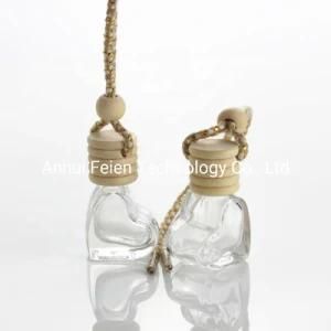 5ml Heart Shape Empty Hanging Wooden Cap Bottle Packaging Vent Car Vent Air Freshener Perfume Bottle