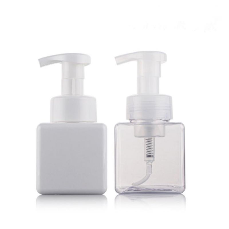 Rectangle 250ml 500ml Skincare Packaging Plastic Pet Bottle Face Cleanser Liquid Soap Foam Bottle