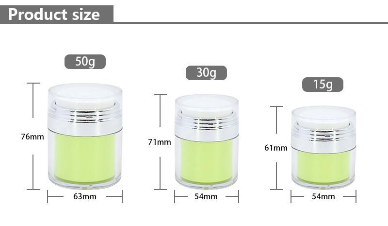 15g 30g New Color Cream Airless Lotion Jar Makeup Press Lotion Containers