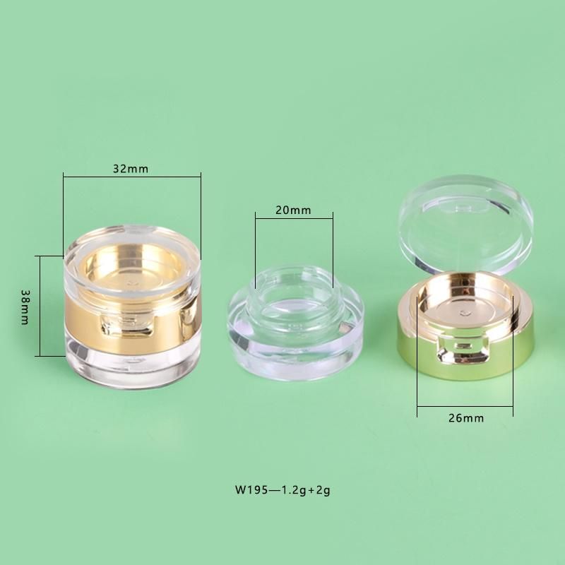 High Quality Cosmetic Packaging Plastic Powder Case Acrylic Cap Compact Powder Case Foundation with Mirror