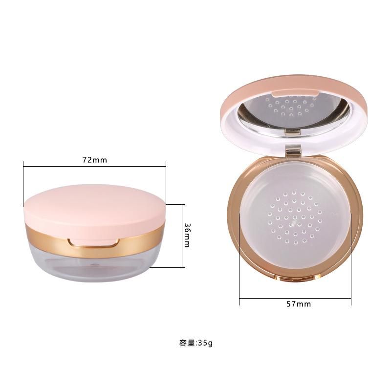 Factory Supply Luxury Round Compact Powder Case Loose Powder Case for Loose Powder Packaging