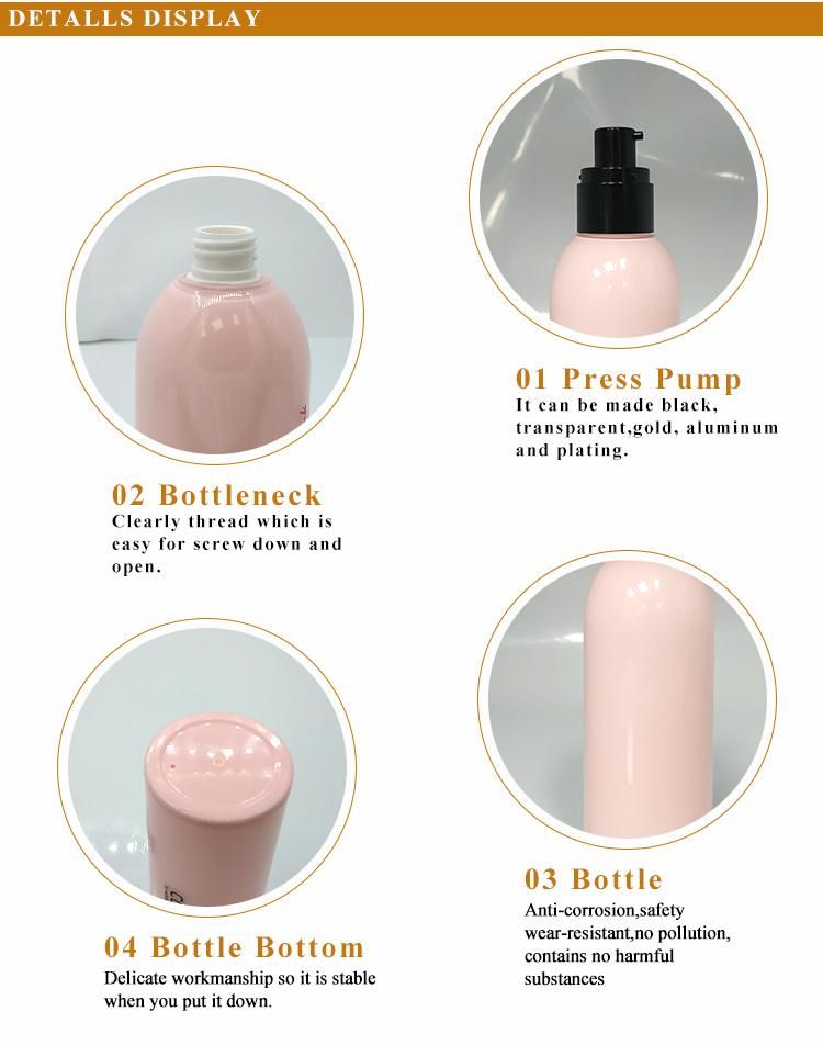 100ml 50ml Boston Shape Pink Pet Bottle with Disc Top Cap