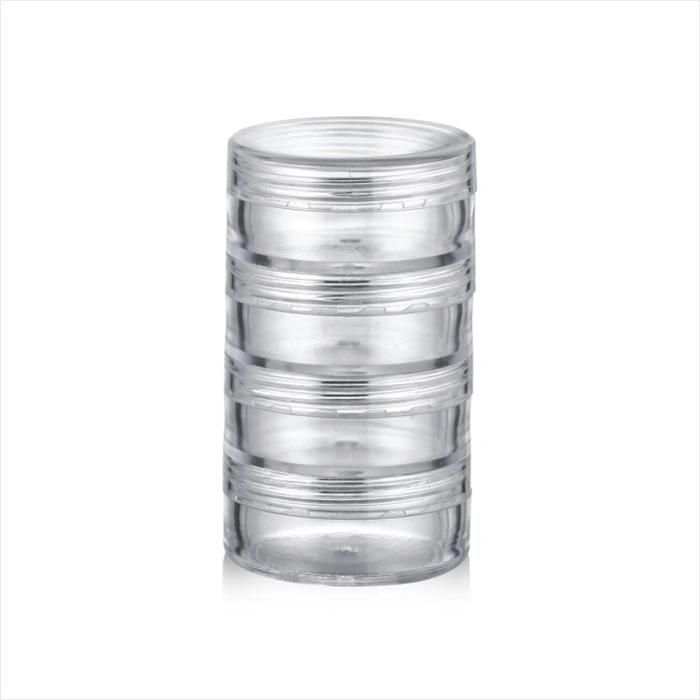 Wholesale Plastic Cosmetic Jars and Bottle Custom Three-Layer Plastic Cosmetic Jar