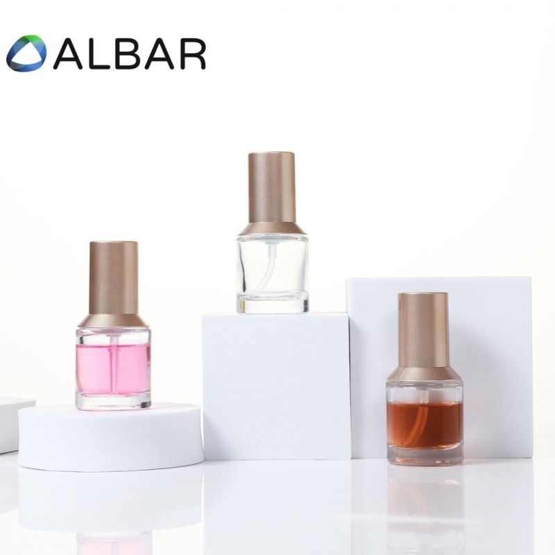 High Class Oblique Shoulder Gold Face Care Round Attar Glass Bottles