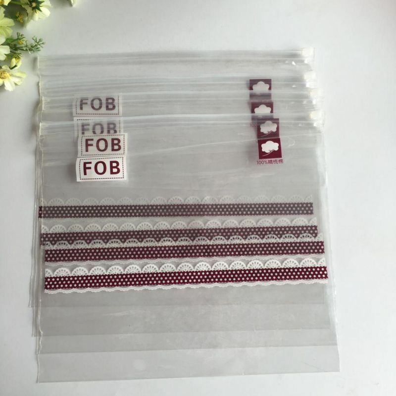 Hot Sale Custom Printed Clear LDPE Plastic Zipper Clothing Packaging Bags Slider Zipper Bag