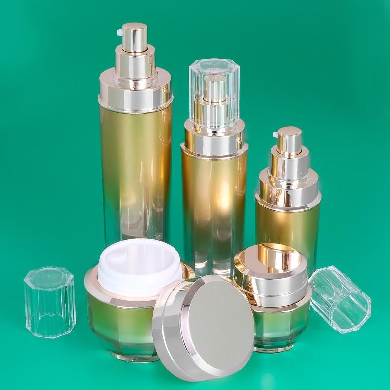 Manufacurer Customized Sell Well Luxury Square White Cosmetic Acrylic Lotion Pump Bottle Bottle Set