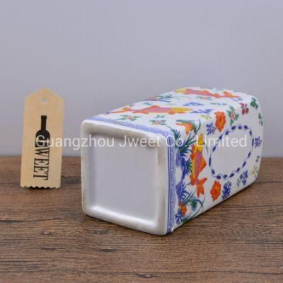 Customized 750 Ml Square Tequila Ceramic Porcelain Bottle