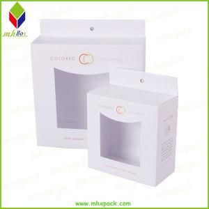 Cmyk Printed White Card Paper Packaging Box with Hanger