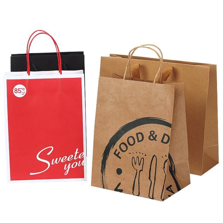 Recycled Brown Shopping Kraft Paper Bag with Twisted Paper Handles