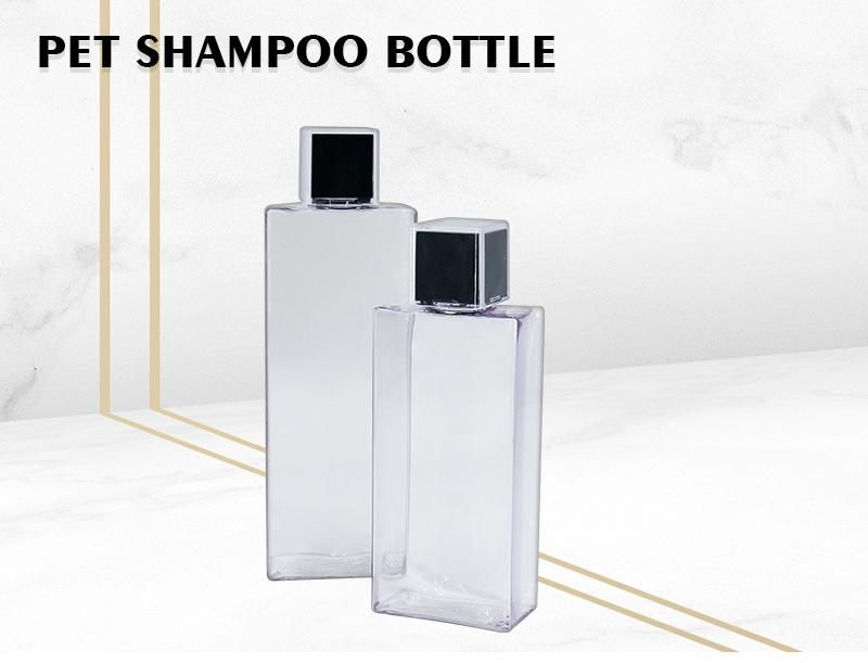 OEM 200ml 300ml Rectangle PETG Clear Custom Square Shampoo Bottles