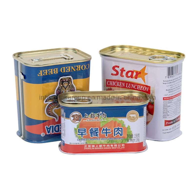 Key Open Can Food T-Style Metal Tin Can for Luncheon Meat or Corned Beef