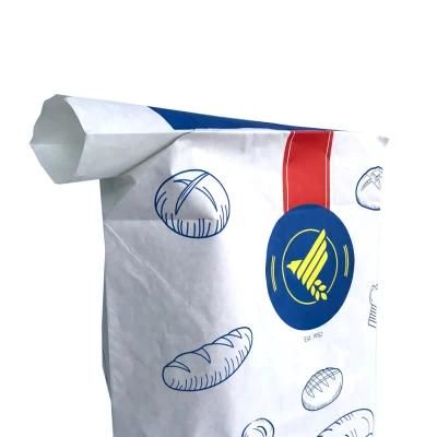 25kg Wheat Powder Particular Kraft Paper Packaging Bag with Valve