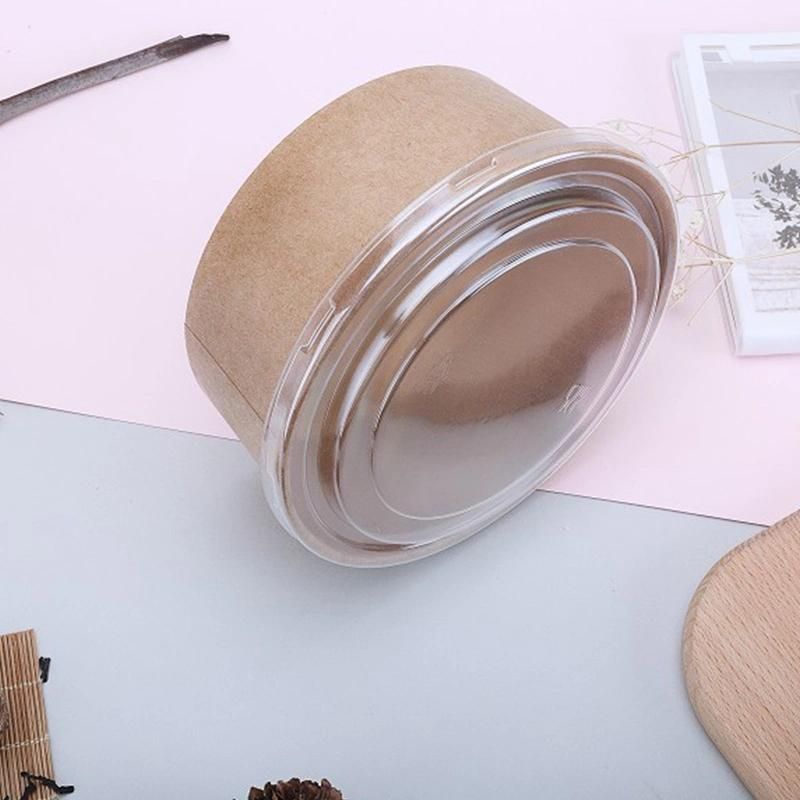 Wholesale Customized Eco-Friendly Disposable Takeaway Packaging Kraft Salad Paper Bowl with Lid