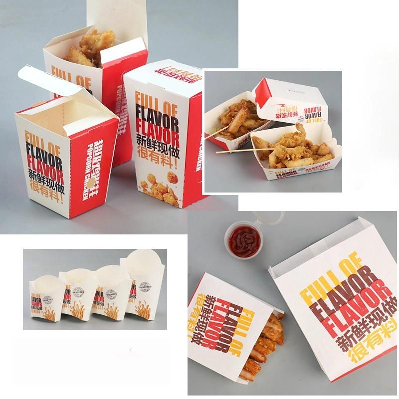 Wholesale Customized Printed Fried French Chips Paper Box Restaurant Roast Chicken Kfc Fast Food Packaging