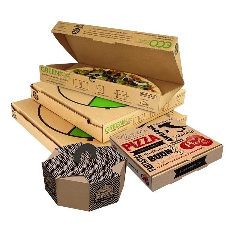10X10X2.5 Inch Kraft Square Bakery Packaging Pizza Boxes for Cookies / Cake / Cheesecake / Chocolate Covered Strawberries / Dessert Macaroon Bulk Paper Cardboad
