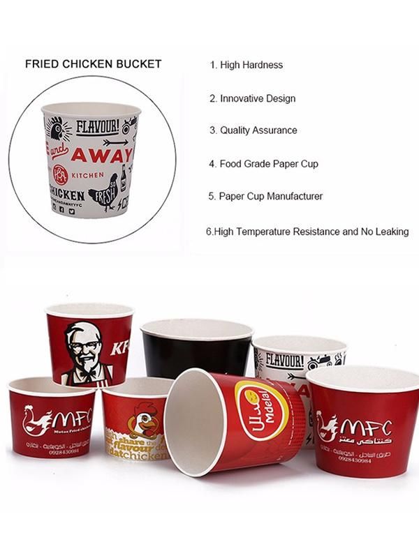 85oz Disposable Paper Fried Chicken Buckets with Lid