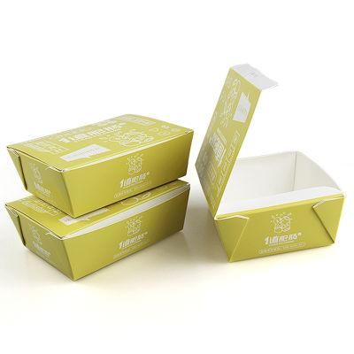 Disposable Fried Noodles Food Packing White Cardboard Paper Box