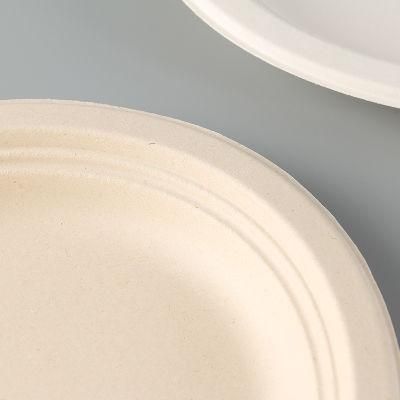 6 6.75 7 8.75 9 10 Inch Bagasse Sugarcane Round Biodegradable Disposable Plate