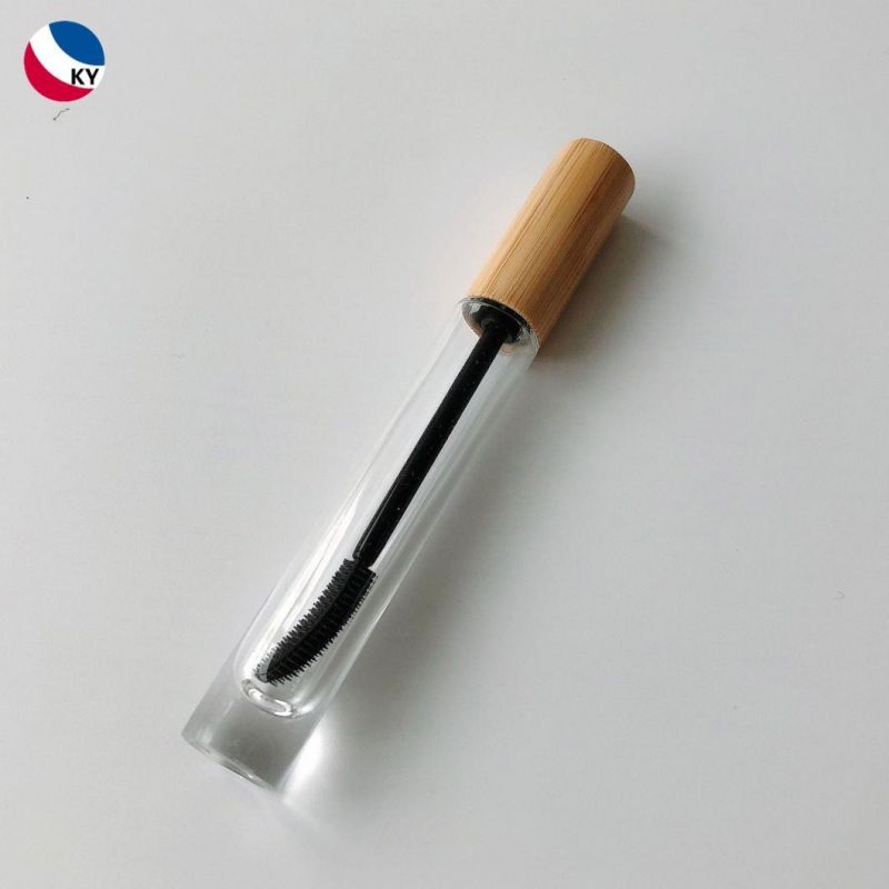 Professional Design Empty Eyelash Lip Gloss Tube 10ml Glass Mascara Bottles with Bamboo Cap