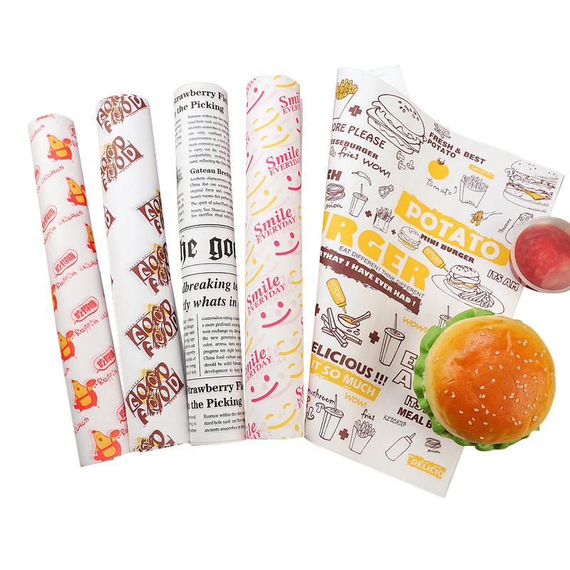 Wholesale Food Grade Wrapping Paper Custom Design and Size PE Coated Sandwich Burger/Meat Roll Bread Packaging Paper