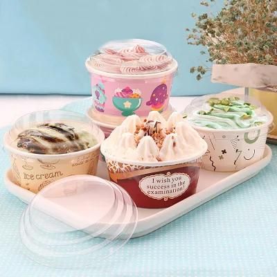 Mini 3 Oz Ice Cream Cup Bespoke Yogurt Paper Cups with Paper Lids