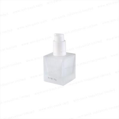 Square Shape Dropper Container Transparent Glass 30ml Dropper Bottle Flat Shoulder Lotion Bottle