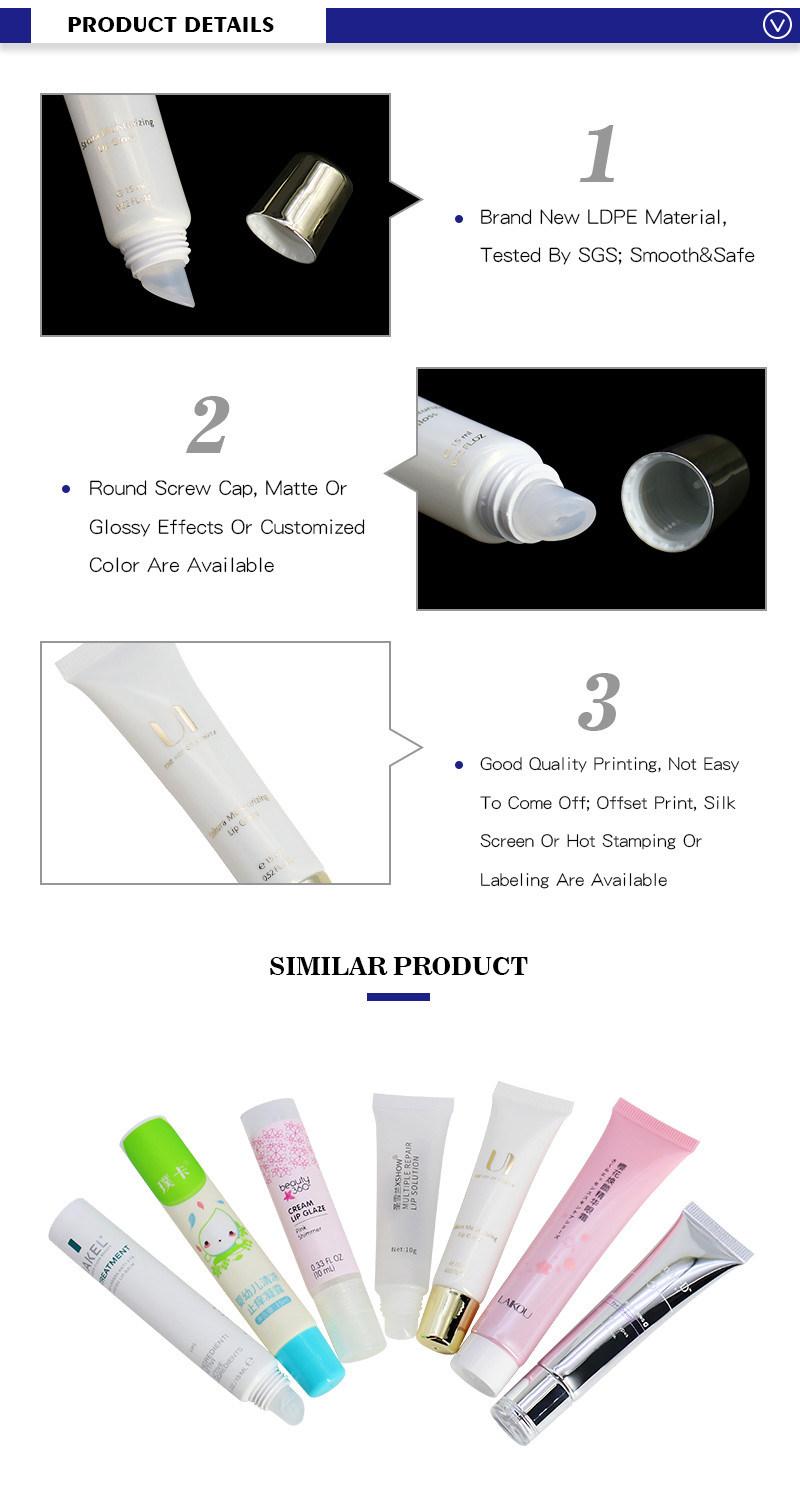 Skincare Packaging Squeeze Plastic White 15 Ml Lip Balm Container
