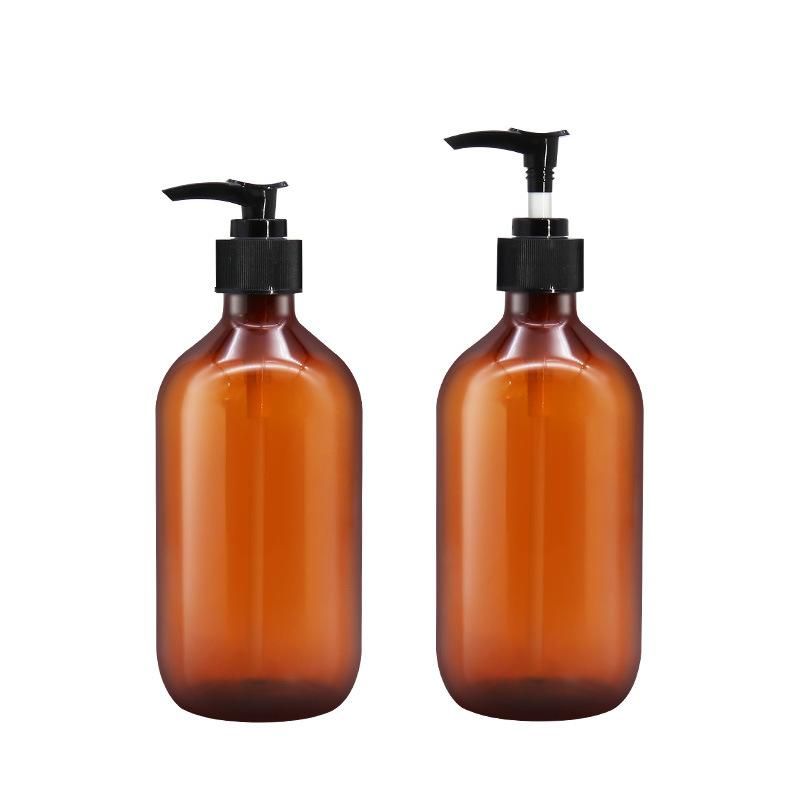 Cosmetic Botttles Pet 100ml 200ml 300ml 500ml Plastic Shampoo Brown Lotion Soap Bottle