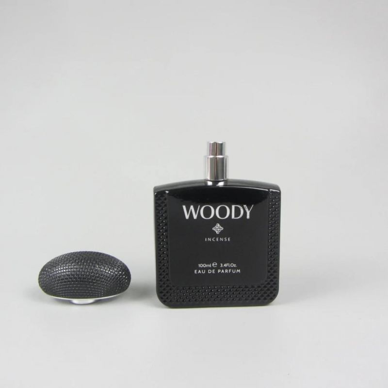 Empty Black Glass Perfume Bottle 100ml with Printing