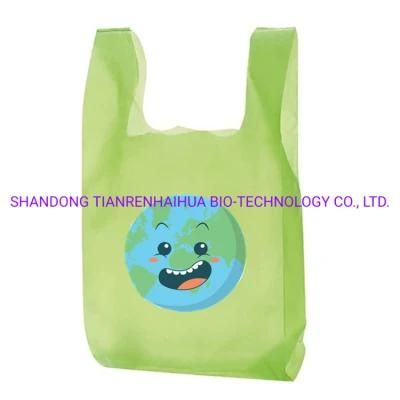 Eco-Friendly T Shirt Shopping Bag Compostable Biodegradable Plastic Bags for Supermarket Shopping