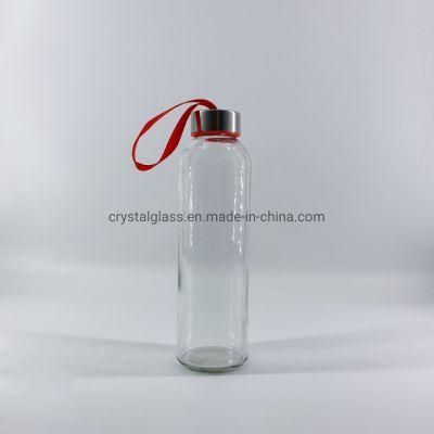 600ml 20oz Unbreakable Glass Beverage Drinking Bottle with Colorful Sleeve