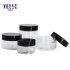 OEM High Standard Transparent Plastic Cosmetic Jars with Black Lid