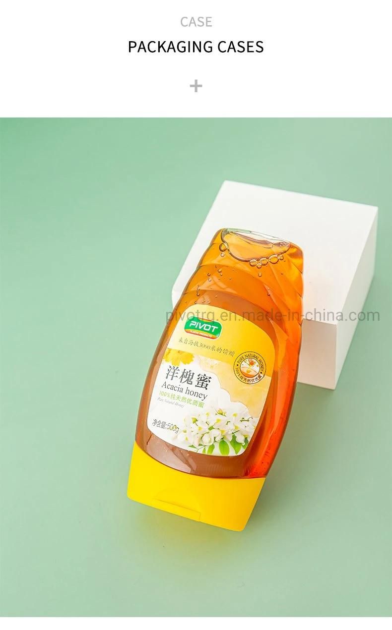 500g Pet Honey Jam Bottle with Silicone Valve for Honey Syrup