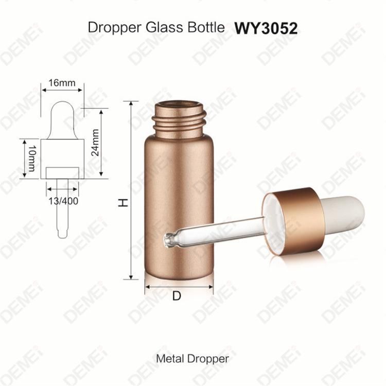 3ml-12ml Wholesale Cosmetic Packaging D17mm D18mm Mini Sample Straight Round Clear and Amber Serum Essential Oil Tube Glass Bottle with 13mm Silver Dropper Cap