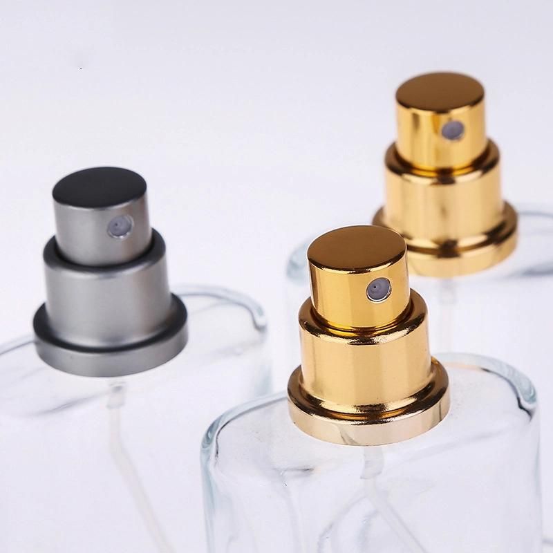 30ml 50ml High-End Portable Transparent Glass Perfume Bottle with Gold and Gray Caps Empty Bottle Spray Bottle