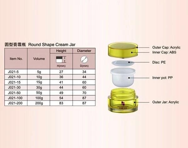 Wholesale Round Double Wall Acrylic Jar for Cream