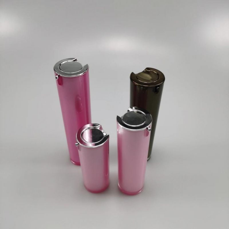 15ml 30ml 50ml Round Acrylic Airless Emulsion Bottle Vacuum Foundation Bottle Lotion Pump Bottle for Essence