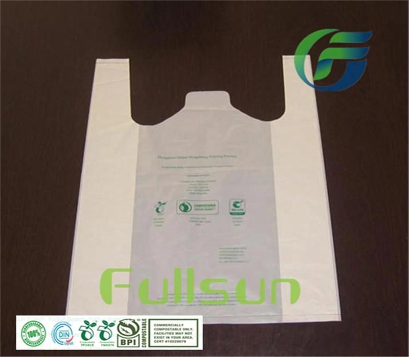 Biodegradable Supermarket Shopping Tote Promotional Custom Handle Plastic Bag