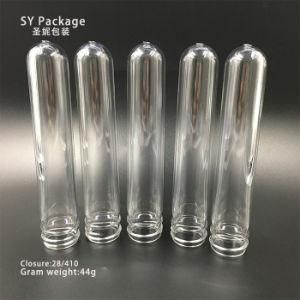 28mm 44G Clear Color High Quality Cosmetics Plastic Pet Preform for Pet Bottle