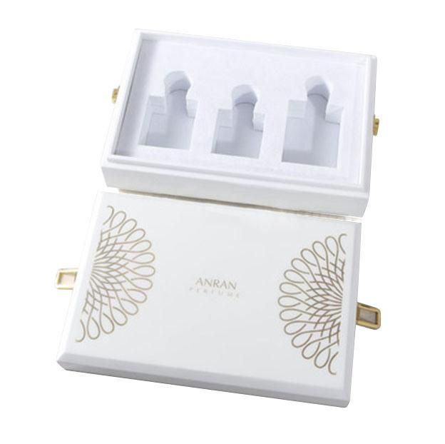 Pure White Metallic Wooden Shiny Perfume Box Customed Factory Supplier