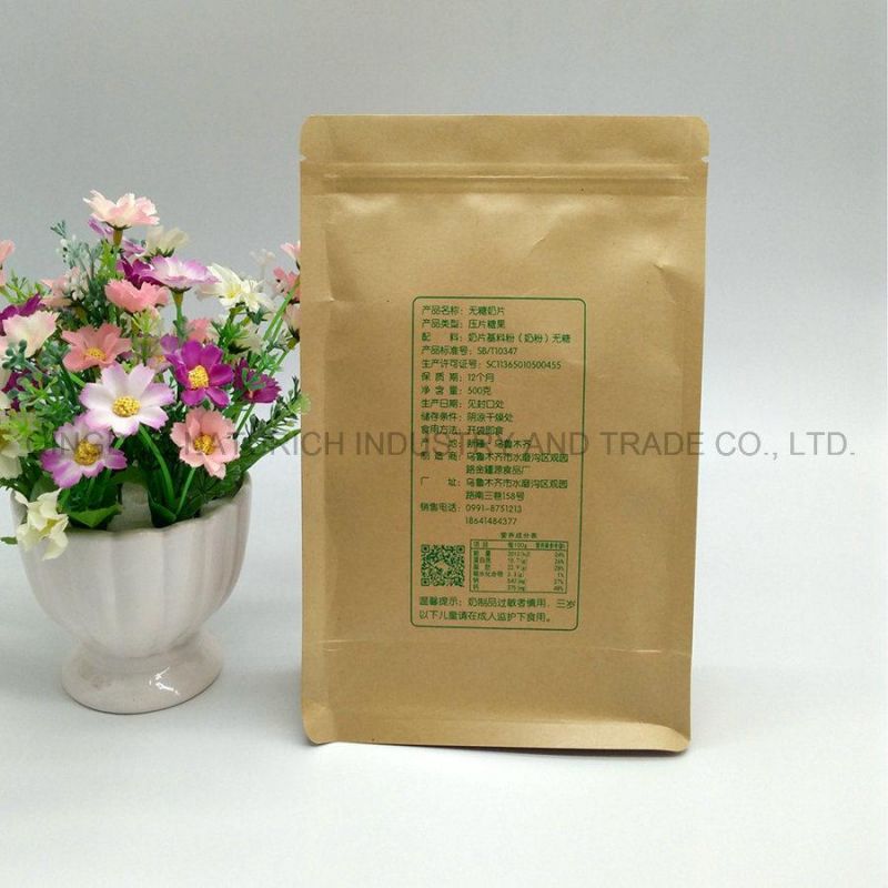 Best Price Quad Seal Kraft / Plastic Box Bag with Zipper