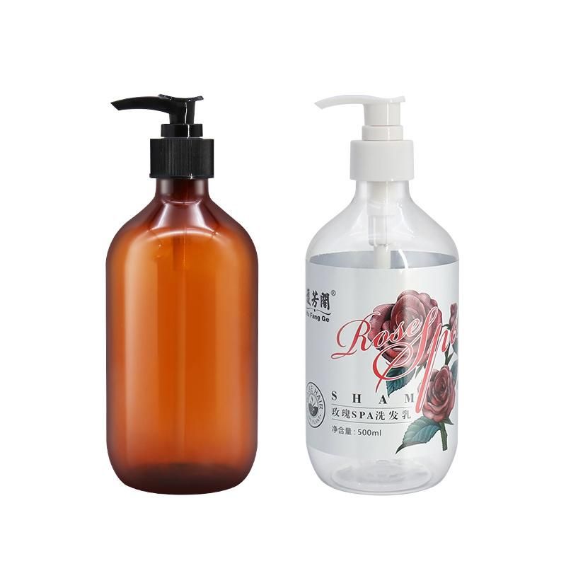 Cosmetic Bottle Pet 100ml 200ml 300ml 500ml Plastic Shampoo Brown Lotion and Hair Conditioner Soap Bottle