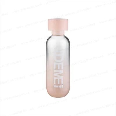 New Design Cosmetic Gradient Lotion Glass Pink Bottle with Pink Cap 110ml 140ml Wholesale