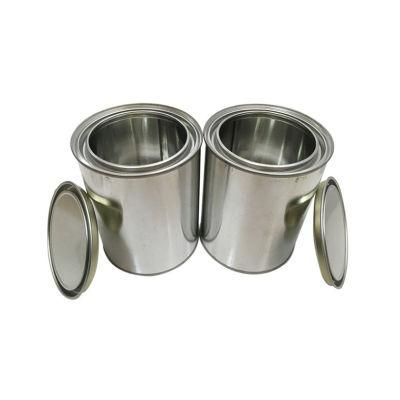 Printed 1liter Small Mini Round Metal Tin Can with Lid