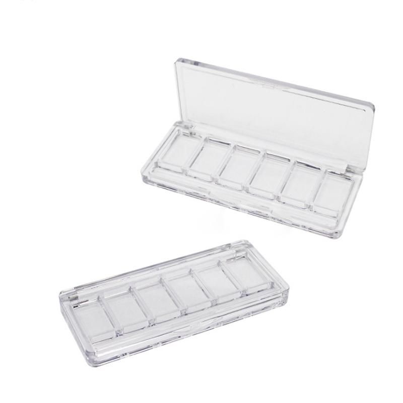 Logo Accepted 8 Colors Clear Square Plastic Eye Shadow Cosmetic Packaging Case Transparent Eyeshadow Container